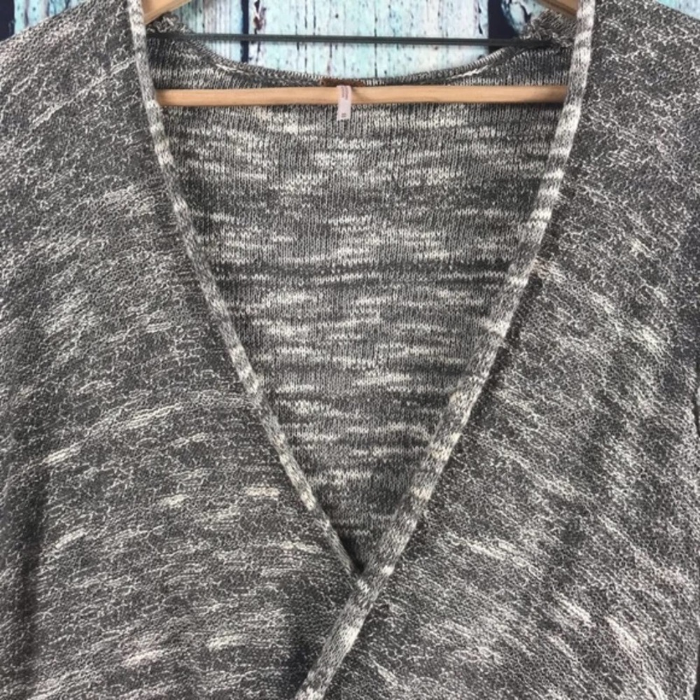 Free People Gotham Wrap Cross Over Linen Knit Top - Picture 4 of 8